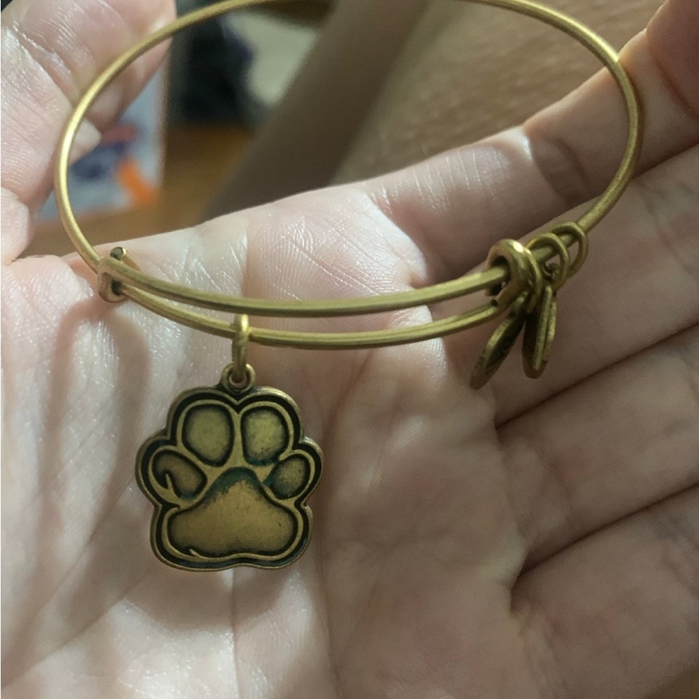 Alex and Ani Gold-Tone Paw Charm Bracelet